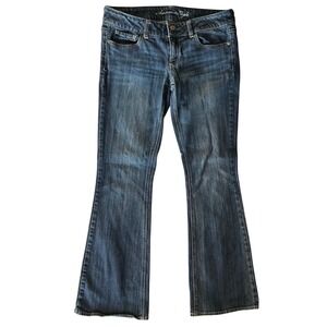 American Eagle Artist Flare Dark Wash Stretch Denim Jeans Size 8 Reg